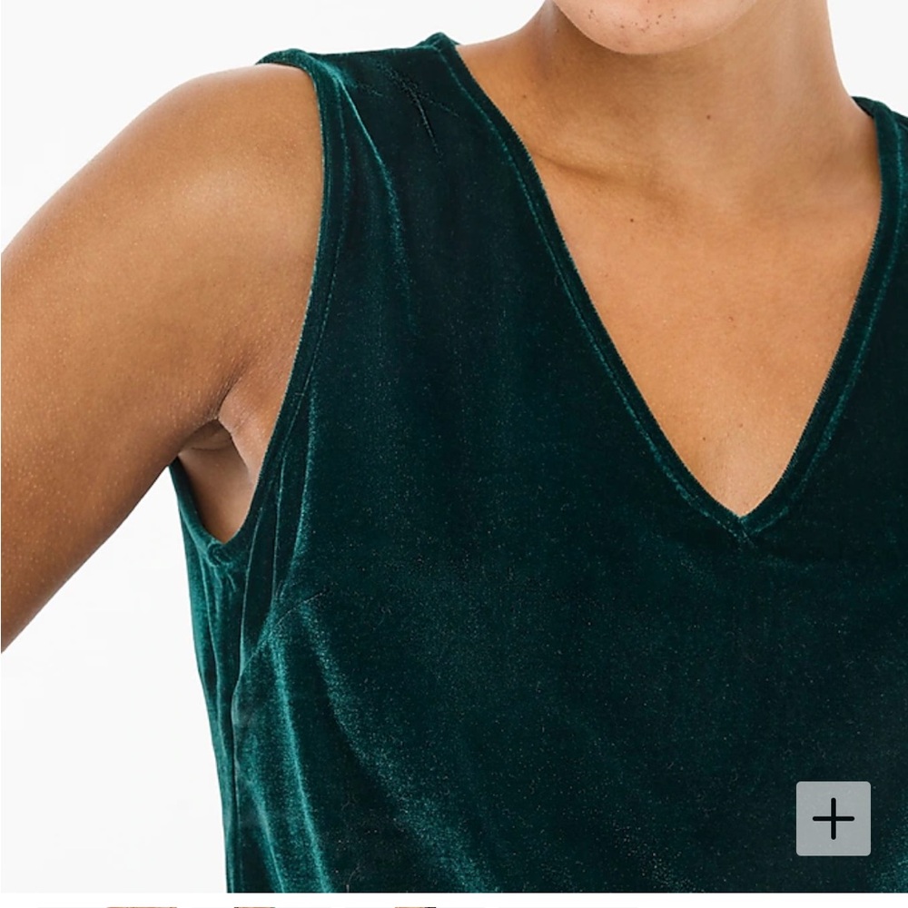 Velvet Sleeveless Top in Emerald Green